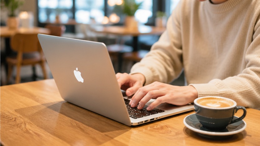 カフェでMacBookを使う